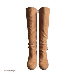 LC Lauren Conrad Knee High Boots Cognac